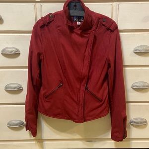 Faux suede red jacket
